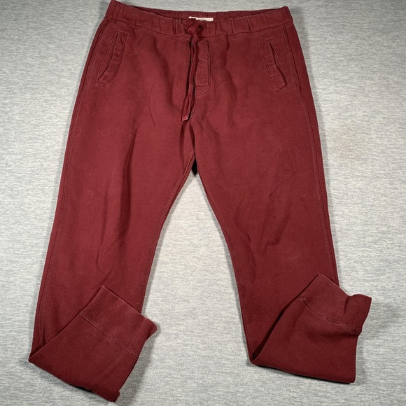 Abercrombie & Fitch Pants Mens XL Burgundy Joggers Sweatpants Fleece Lined Warm - Picture 1 of 11